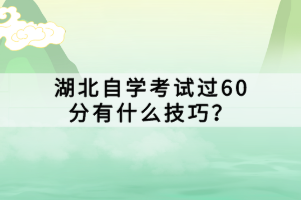 湖北自學(xué)考試過60分有什么技巧？