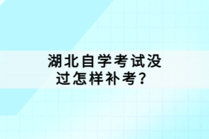 湖北自學(xué)考試沒過怎樣補考？