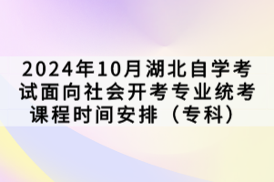 2024年10月湖北自學(xué)考試面向社會開考專業(yè)統(tǒng)考課程時間安排（?？疲?>
                            </a>
                        </div>
                        <div   id=