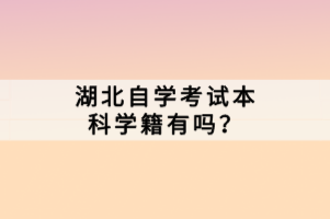 湖北自學考試本科學籍有嗎？