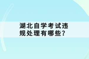 湖北自學(xué)考試違規(guī)處理有哪些？