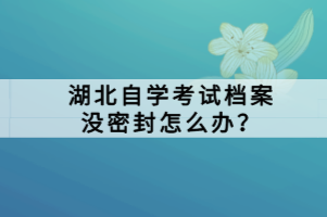 湖北自學(xué)考試檔案沒密封怎么辦？