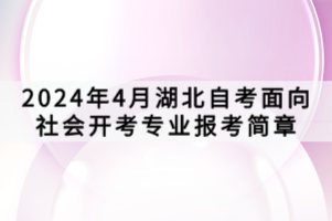 2024年4月湖北自考面向社會(huì)開考專業(yè)報(bào)考簡(jiǎn)章