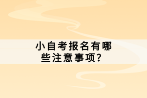 小自考報(bào)名有哪些注意事項(xiàng)？