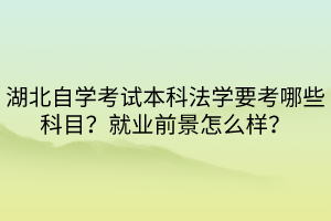 湖北自學(xué)考試本科法學(xué)要考哪些科目？就業(yè)前景怎么樣？