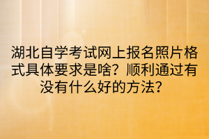 湖北自學(xué)考試網(wǎng)上報(bào)名照片格式具體要求是啥？順利通過(guò)有沒(méi)有什么好的方法？