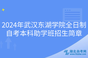 2024年武漢東湖學(xué)院全日制自考本科助學(xué)班招生簡(jiǎn)章