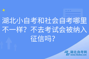 湖北小自考和社會自考哪里不一樣？不去考試會被納入征信嗎？