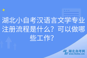 湖北小自考漢語言文學(xué)專業(yè)注冊流程是什么？可以做哪些工作？