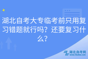 湖北自考大專臨考前只用復(fù)習(xí)錯(cuò)題就行嗎？還要復(fù)習(xí)什么？