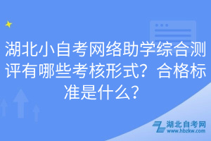 湖北小自考網絡助學綜合測評有哪些考核形式？合格標準是什么？