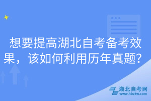 想要提高湖北自考備考效果，該如何利用歷年真題？