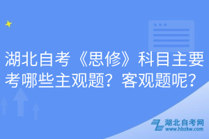 湖北自考《思修》科目主要考哪些主觀題？客觀題呢？