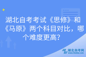 湖北自考考試《思修》和《馬原》兩個科目對比，哪個難度更高？