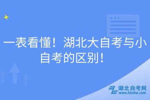 一表看懂！湖北大自考與小自考的區(qū)別！