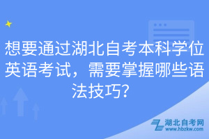 想要通過湖北自考本科學(xué)位英語考試，需要掌握哪些語法技巧？