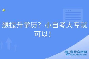 想提升學(xué)歷？小自考大專就可以！