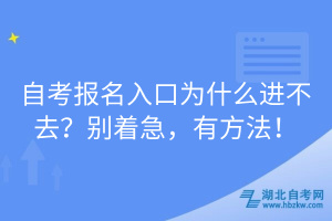 自考報名入口為什么進(jìn)不去？別著急，有方法！