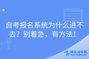 自考報名系統(tǒng)為什么進不去？別著急，有方法！