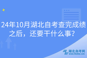 24年10月湖北自考查完成績之后，還要干什么事？