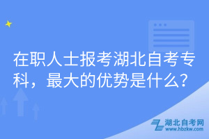 在職人士報考湖北自考?？?，最大的優(yōu)勢是什么？