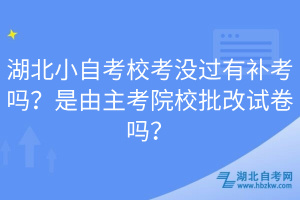 湖北小自考?？紱]過有補(bǔ)考嗎？是由主考院校批改試卷嗎？