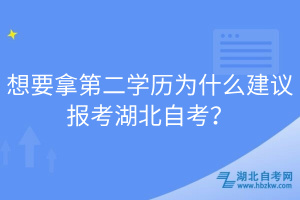 想要拿第二學(xué)歷為什么建議報(bào)考湖北自考？