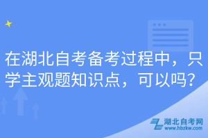 在湖北自考備考過(guò)程中，只學(xué)主觀題知識(shí)點(diǎn)，可以嗎？