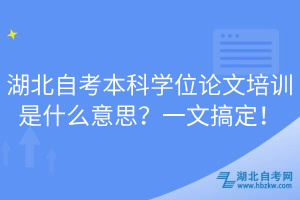 湖北自考本科學(xué)位論文培訓(xùn)是什么意思？一文搞定！