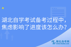 湖北自學(xué)考試備考過程中，焦慮影響了進(jìn)度該怎么辦？