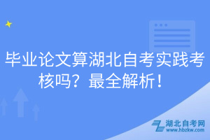 畢業(yè)論文算湖北自考實踐考核嗎？最全解析！