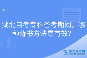 湖北自考專科備考期間，哪種背書方法最有效？