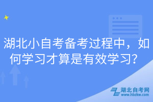 湖北小自考備考過程中，如何學(xué)習(xí)才算是有效學(xué)習(xí)？