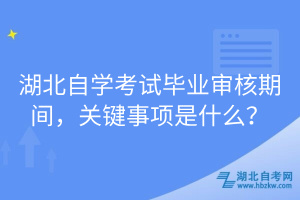 湖北自學(xué)考試畢業(yè)審核期間，關(guān)鍵事項(xiàng)是什么？