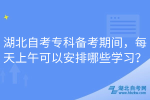 湖北自考專科備考期間，每天上午可以安排哪些學習？