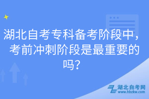 湖北自考專科備考階段中，考前沖刺階段是最重要的嗎？