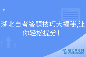 湖北自考答題技巧大揭秘,讓你輕松提分！