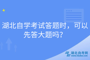 湖北自學(xué)考試答題時(shí)，可以先答大題嗎？