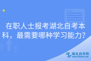 在職人士報(bào)考湖北自考本科，最需要哪種學(xué)習(xí)能力？