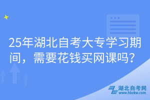 25年湖北自考大專學(xué)習(xí)期間，需要花錢買網(wǎng)課嗎？