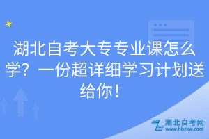 湖北自考大專專業(yè)課怎么學(xué)？一份超詳細(xì)學(xué)習(xí)計(jì)劃送給你！