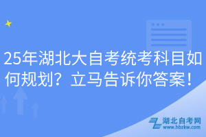 25年湖北大自考統(tǒng)考科目如何規(guī)劃？立馬告訴你答案！