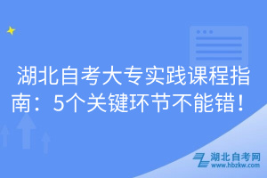 湖北自考大專實(shí)踐課程指南：5個(gè)關(guān)鍵環(huán)節(jié)不能錯(cuò)！