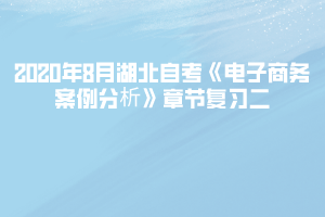 2020年8月湖北自考《電子商務案例分析》章節(jié)復習二