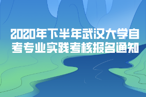 2020年下半年武漢大學(xué)自考主考專業(yè)實(shí)踐考核報(bào)名通知