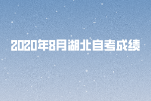 2020年8月湖北自考成績