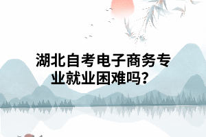 湖北自考電子商務專業(yè)就業(yè)困難嗎？