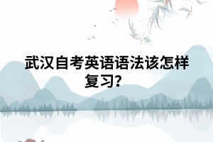 武漢自考英語語法該怎樣復(fù)習(xí)？