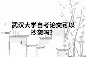 武漢大學(xué)自考論文可以抄襲嗎？