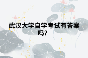 武漢大學自學考試有答案嗎？